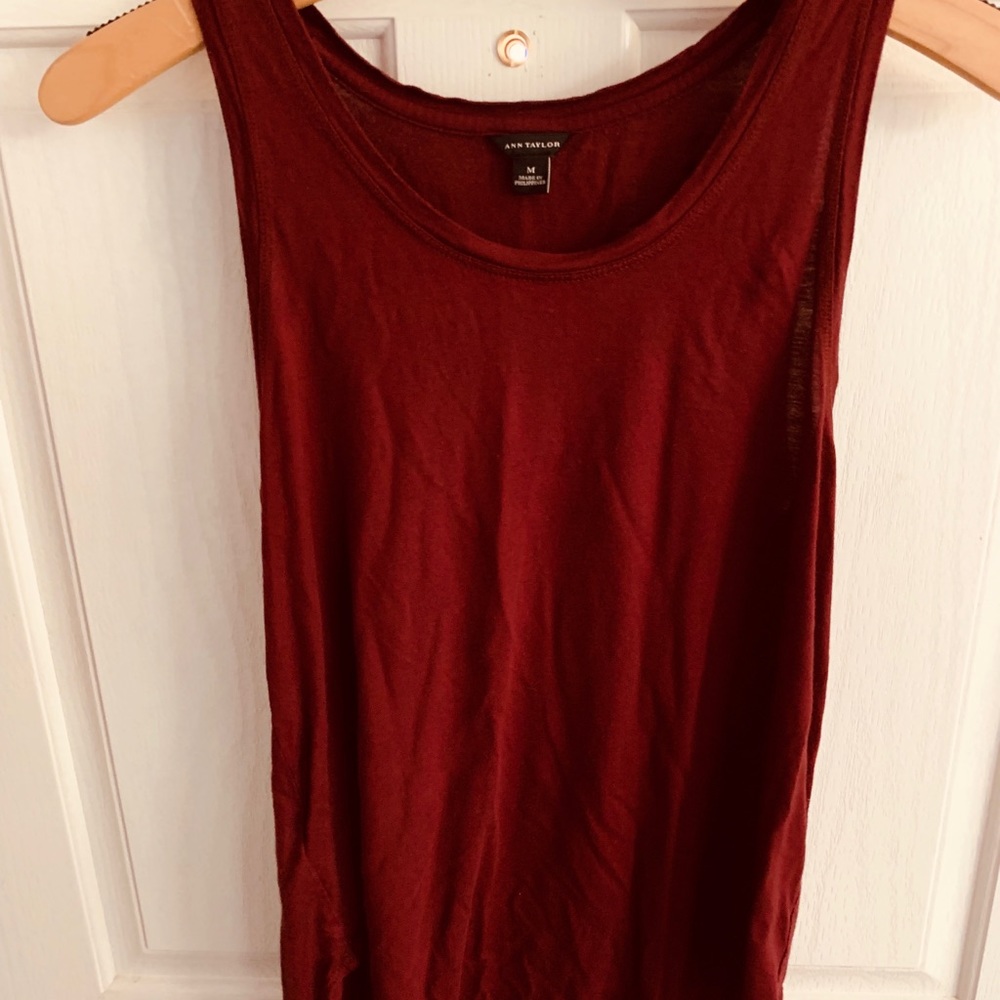 Ann Taylor Tank top- burgundy- Size M